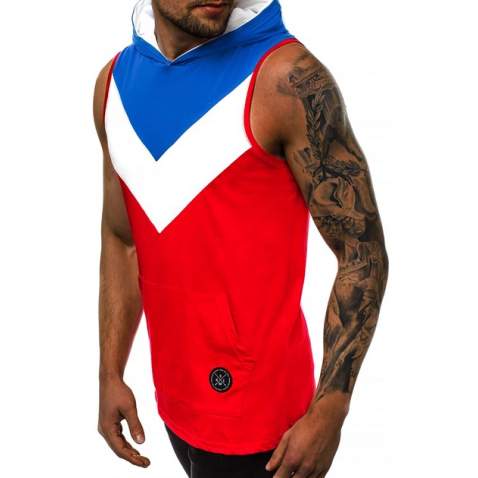 Madmext Men Sleeveless Red Hoodie 2897 - Kırmızı