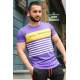 Madmext Purple Printed T-shirt for Men 3041 - Mor