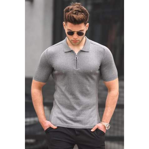 Madmext Men Anthracite Polo T-shirt 5075 - Antrasit