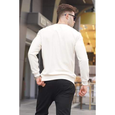 Ecru Regular Fit Basic Sweatshirt 5799 - Ekru