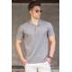 Madmext Men Plain Smoke Gray Polo T-shirt 5101 - Füme