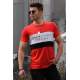 Madmext Red Printed T-shirt for Men 4499 - Kırmızı