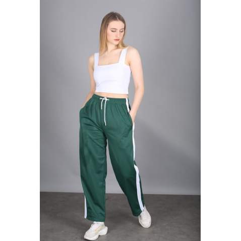 Mad Girls Green Bell Bottom Sweatpants MG1294 - Yeşil