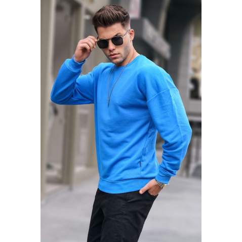 Madmext Men Blue Sweatshirt 4782 - Mavi