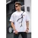 Men Oversize White T-Shirt - Beyaz