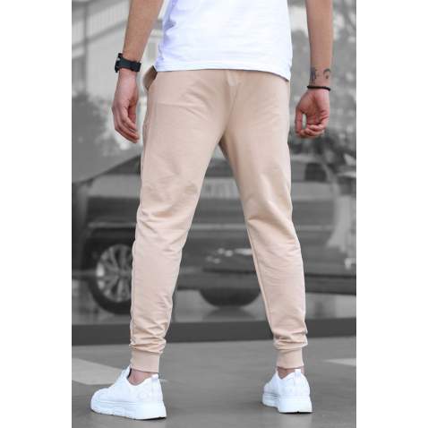 Madmext Men Elastic Bottom Beige Sweatpants 4821 - Bej