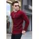 Maroon Striped Knitwear Sweater 5992 - Bordo