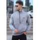 Madmext Men Smoke Gray Zipped Sweatshirt 5316 - Boyalı gri