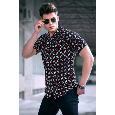 Madmext Men Designed Red Shirt 5537 - Kırmızı