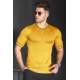 Madmext Men Knitwear Mustard T-shirt 5080 - Hardal