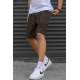 Men Basic Brown Capri Shorts - Kahverengi