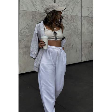 Mad Girls Oversize Ecru Sweatpants MG290 - Beyaz