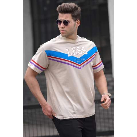 Madmext Men Beige T-shirt 5211 - Bej