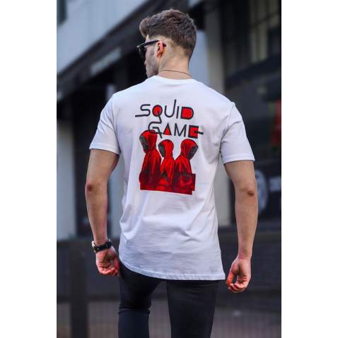 Madmext Men Printed White T-shirt 5383 - Beyaz