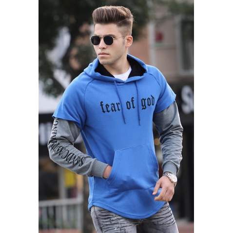 Madmext Saxe Hoodie 4386 - Saks