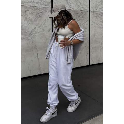 Mad Girls Oversize Ecru Sweatpants MG290 - Beyaz