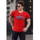 Madmext Red Printed T-shirt for Men 4593 - Kırmızı