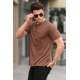 Men Brown Basic T-Shirt 5880 - Kahverengi