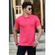 Madmext Pink Basic Polo Shirt for Men 4550 - Fuşya