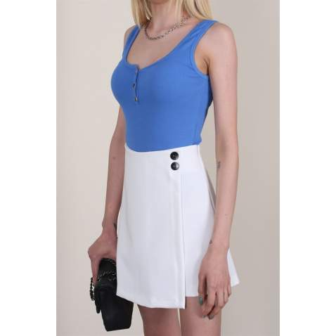 Women Blue Strappy Top - Mavi