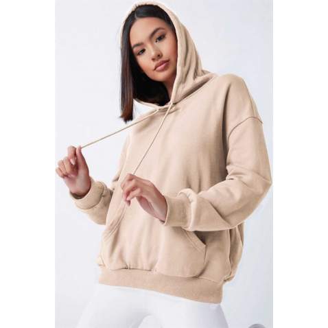 Mad Girls Beige Women's Sweatshirt MG827 - Bej