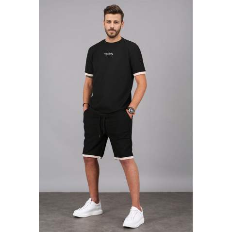 Madmext Men Oversize Black Shorts Set 5373 - Siyah