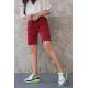 Mad Girls Maroon Capri Shorts MG1171 - Bordo