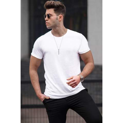 Madmext Men Plain White T-shirt 3006 - Beyaz