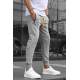 Men Dye Gray Basic Jogger Trousers - Boyalı gri