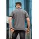 Men Basic Smoke Gray Polo T-Shirt - Füme