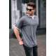 Men Smoke Gray Basic T-Shirt 5859 - Füme