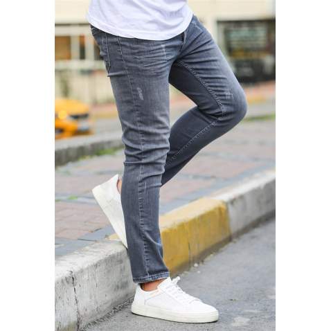 Madmext Dark Grey Slim Fit Jean Mdx9041 - Füme