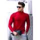 Madmext Red Turtleneck Patterned Jumper 4657 - Kırmızı