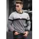 Madmext Men Stripe Gray Sweater 5148 - Gri