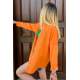 Mad Girls Oversize Orange Shirt MG1369 - Turuncu