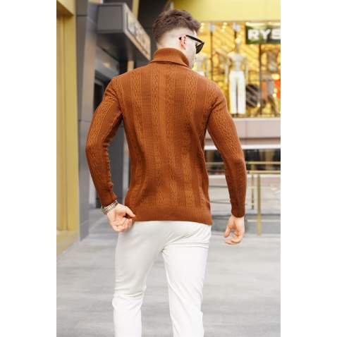 Camel Designed Knitted Sweater 5769 - Camel