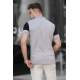 Men Striped Smoke Gray Polo T-Shirt 5685 - Boyalı gri