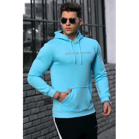 Madmext Turquois Hoodie Sweatshirt 4784 - Turkuaz