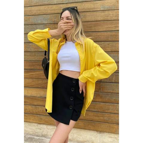 Mad Girls Yellow Shorts & Shirt Set MG1407 - Sarı