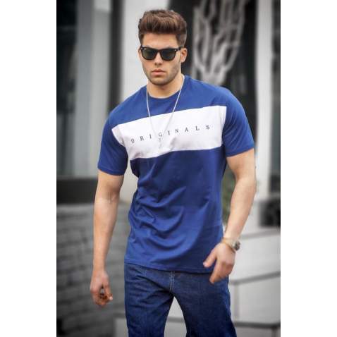 Madmext Men Navy Blue T-shirt 5377 - Lacivert