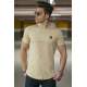 Madmext Camel Paint Splatter Print T-shirt for Men 4505 - Camel