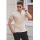 Madmext Men Beige Polo T-shirt 9281 - Bej