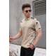 Men Designed Beige Polo T-Shirt - Bej