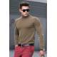 Madmext Men Turtleneck Beige Sweater 4656 - Bej