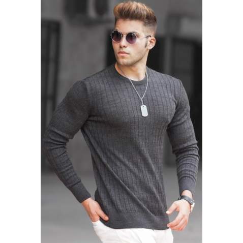 Madmext Men Anthracite Sweater 5175 - Antrasit