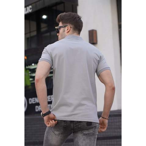 Men Dye Gray Polo T-Shirt 5822 - Boyalı gri