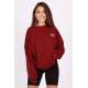 Mad Girls Printed Maroon Sweatshirt MG1180 - Bordo