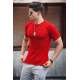 Madmext Red Knitwear T-shirt for Men 9288 - Bordo