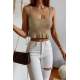 Mad Girls Knitwear Beige Crop Top MG1007 - Bej