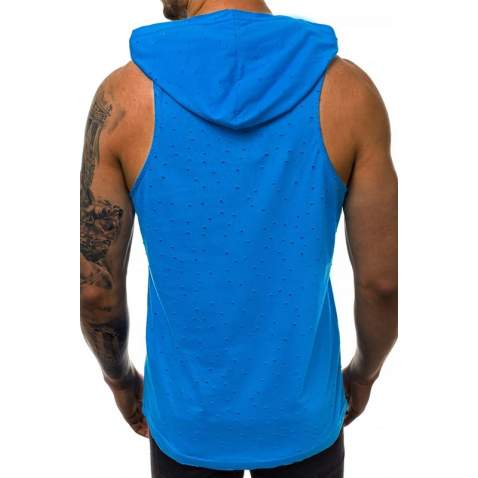 Sleeveless T-Shirt In Hooded turquoise 2893 - Turkuaz